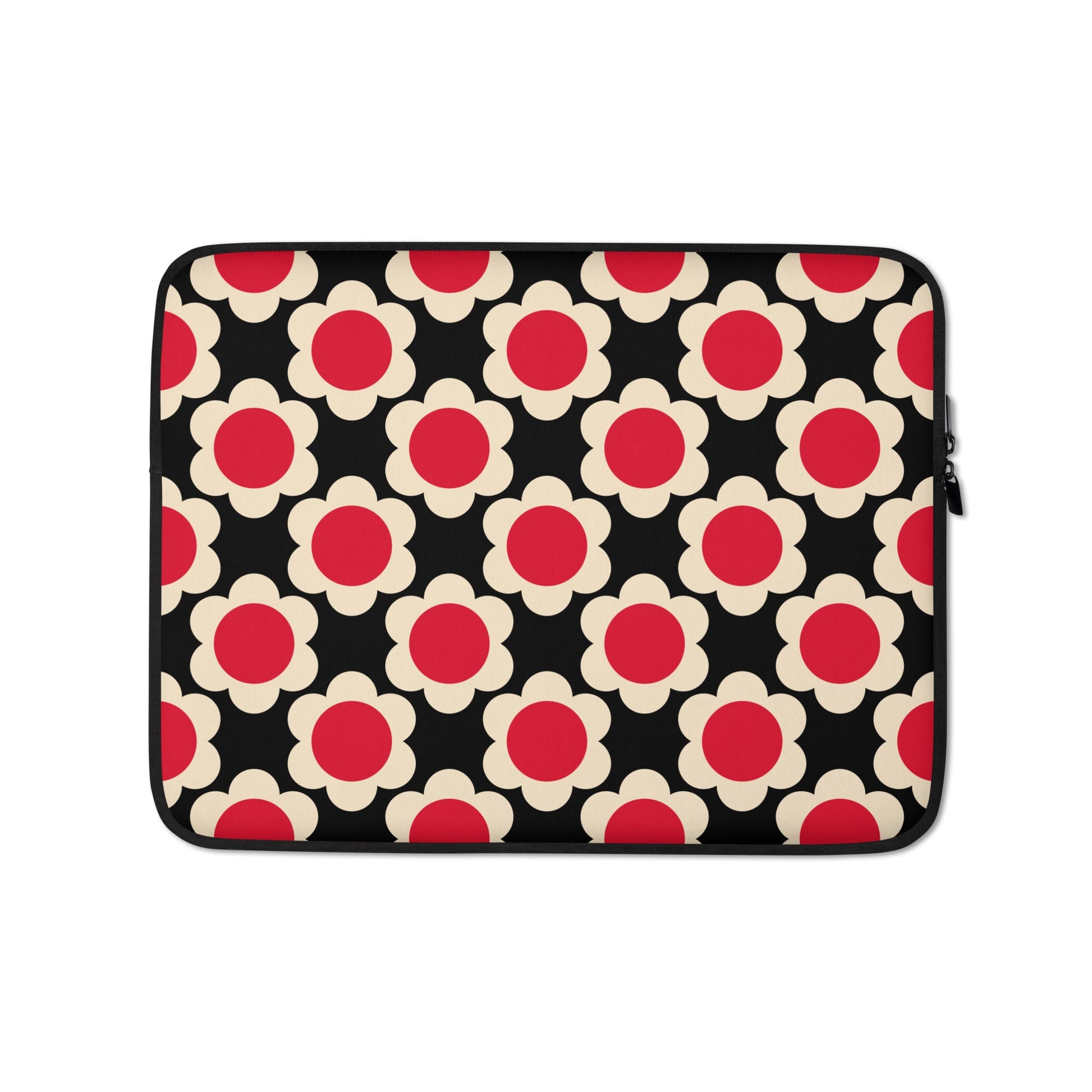 Laptop Sleeve - ELLIE red black - Classic Flower Print