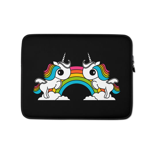 Laptop Sleeve - UNIQUE black - Unicorns and rainbows