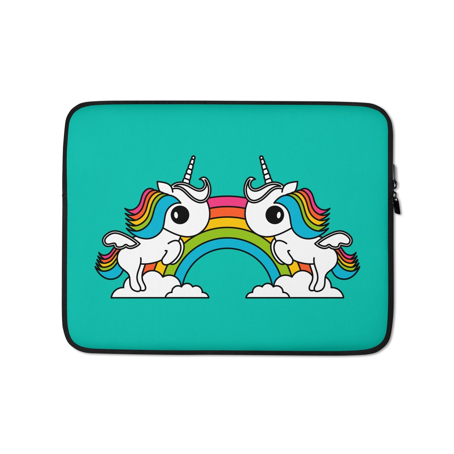 Laptop Sleeve - UNIQUE mint - Unicorns and rainbows