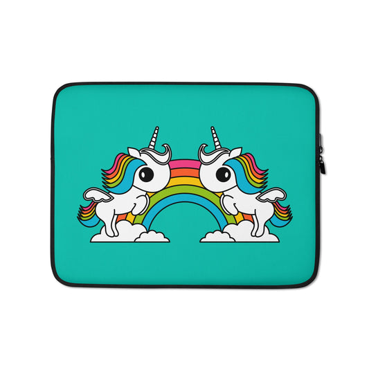 Laptop Sleeve - UNIQUE mint - Unicorns and rainbows