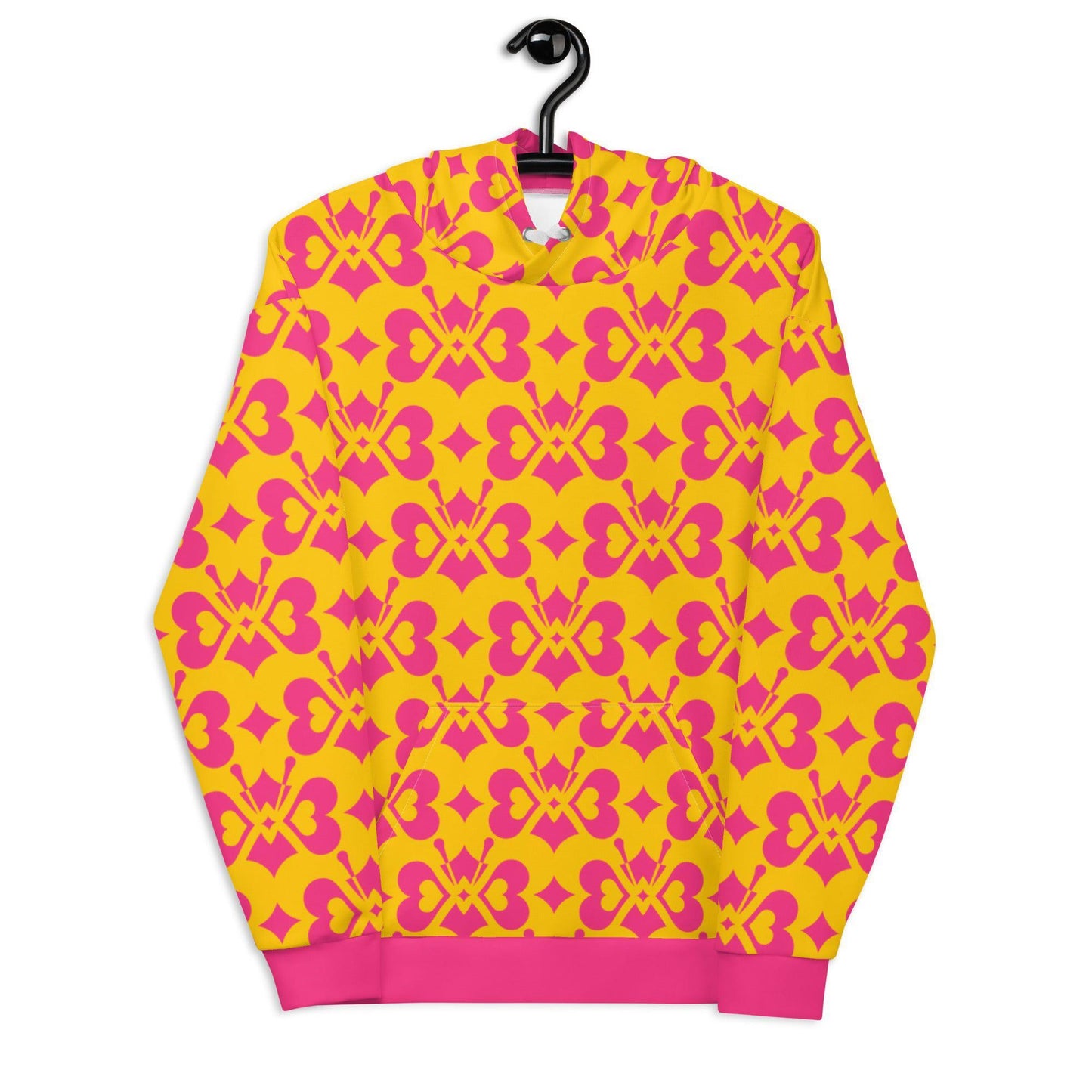 Hoodie - LOVE BUTTERFLY yellow pink
