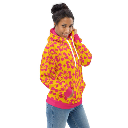 Hoodie - LOVE BUTTERFLY yellow pink