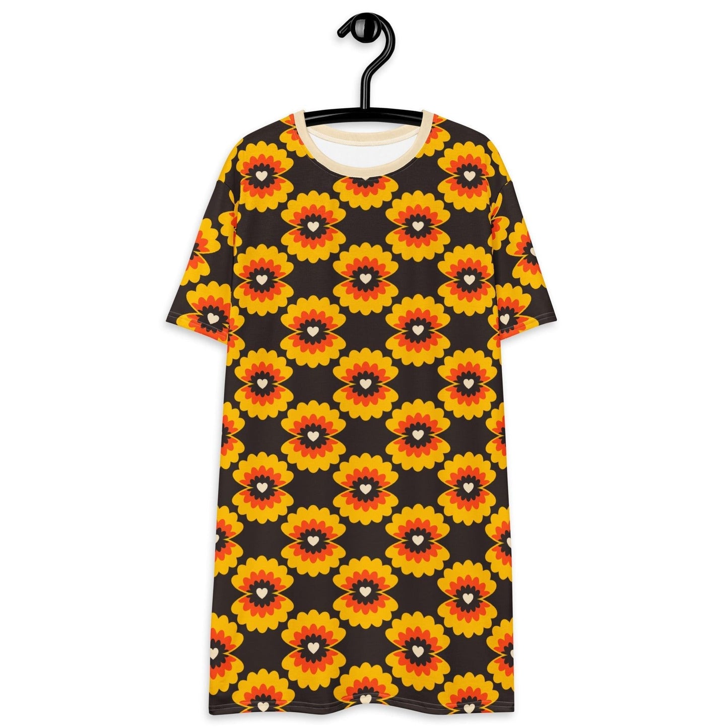 T-Shirt Dress - LOVE PEARL orange brown