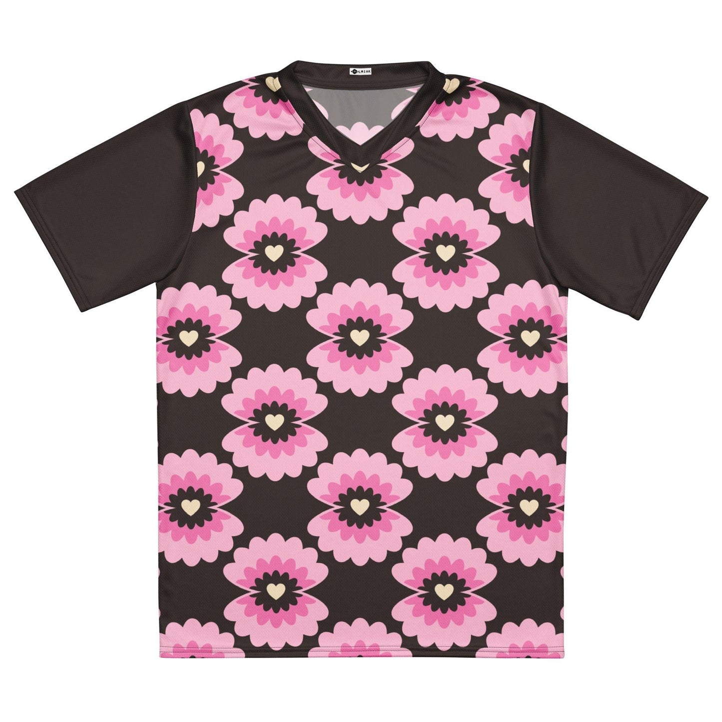 Sports Jersey - LOVE PEARL pink brown - Pearls and hearts print 6XL