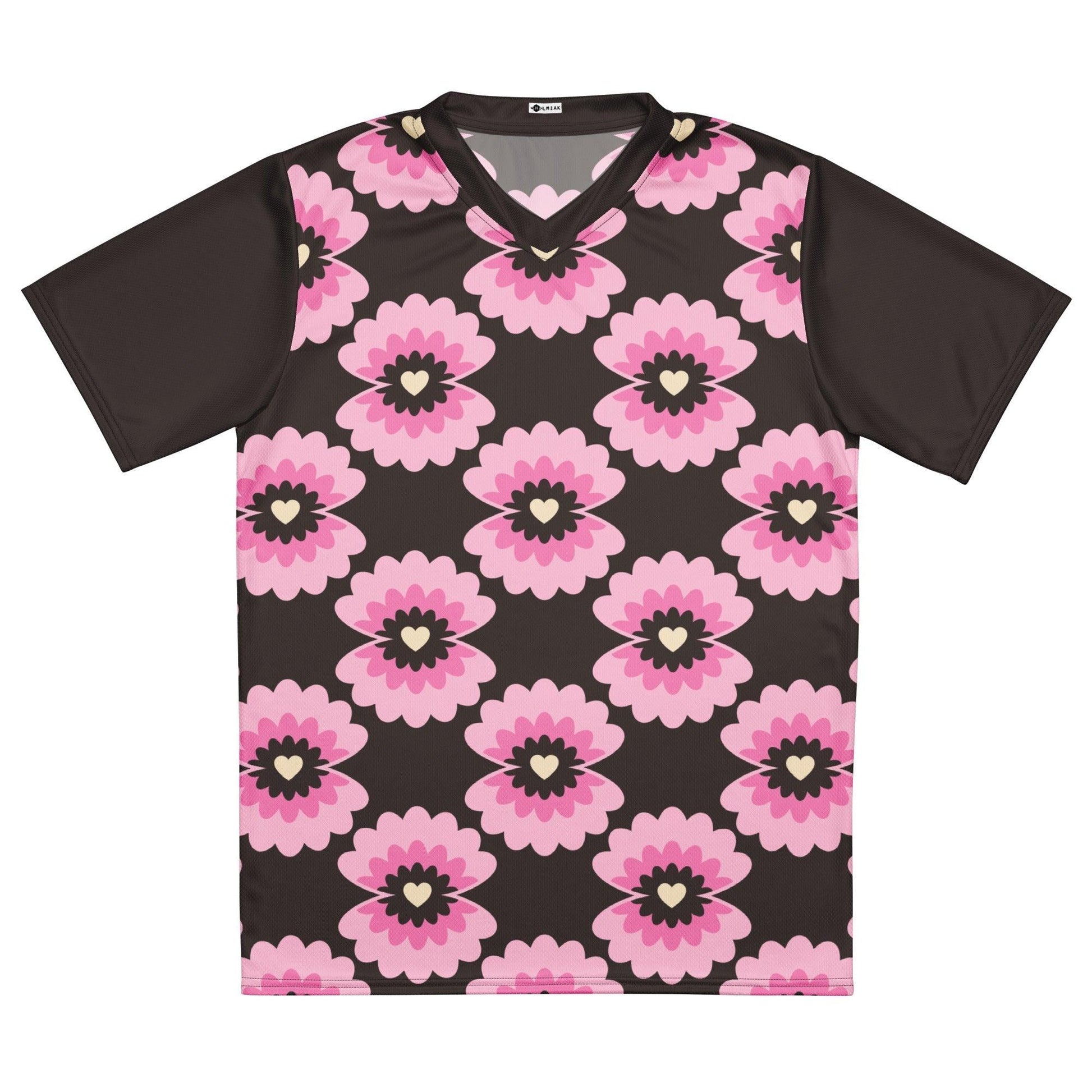 Sports Jersey - LOVE PEARL pink brown - Pearls and hearts print 6XL
