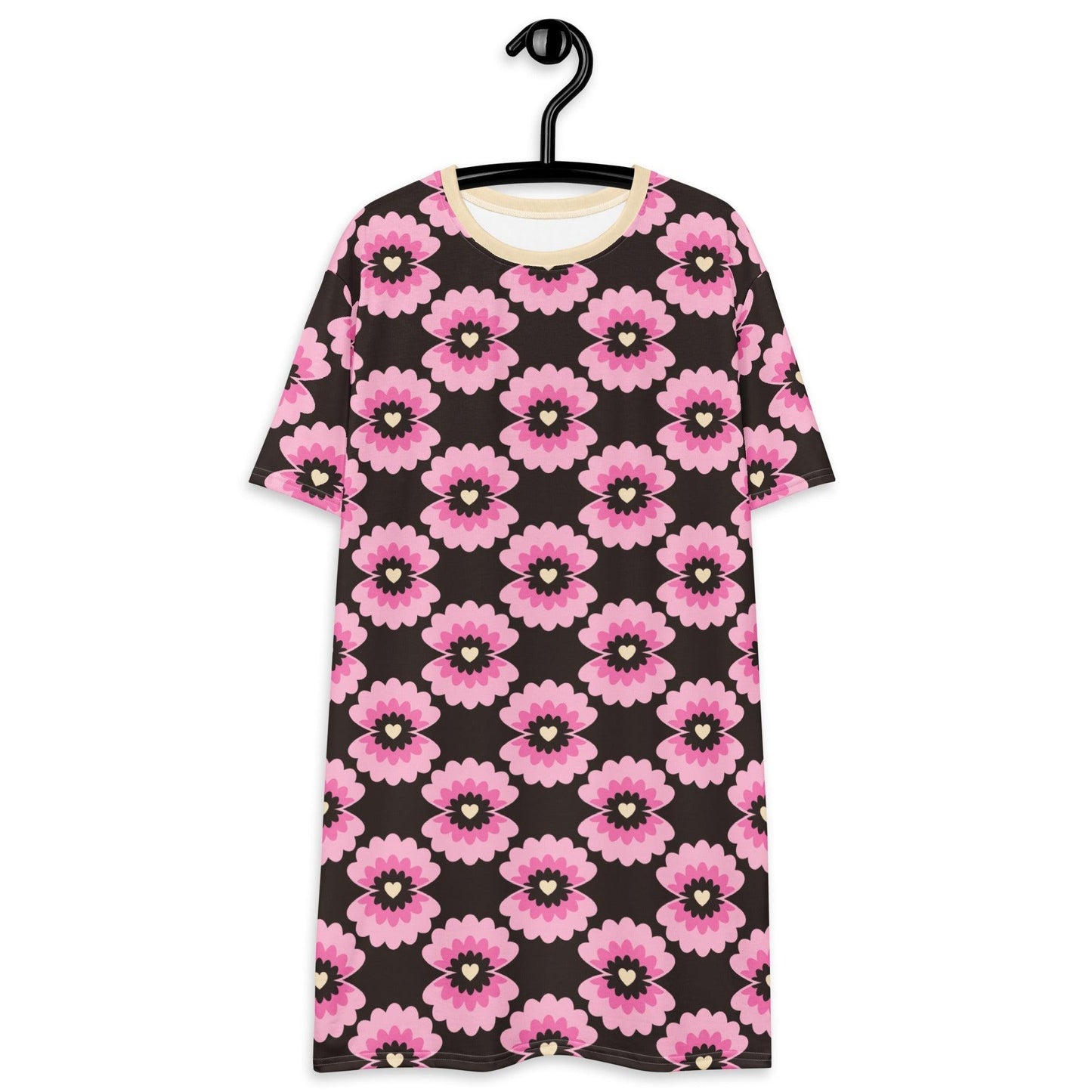 T-Shirt Dress - LOVE PEARL pink brown