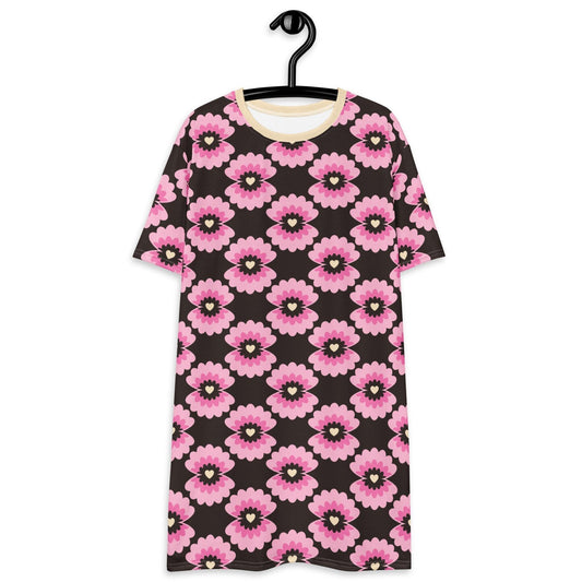 T-Shirt Dress - LOVE PEARL pink brown