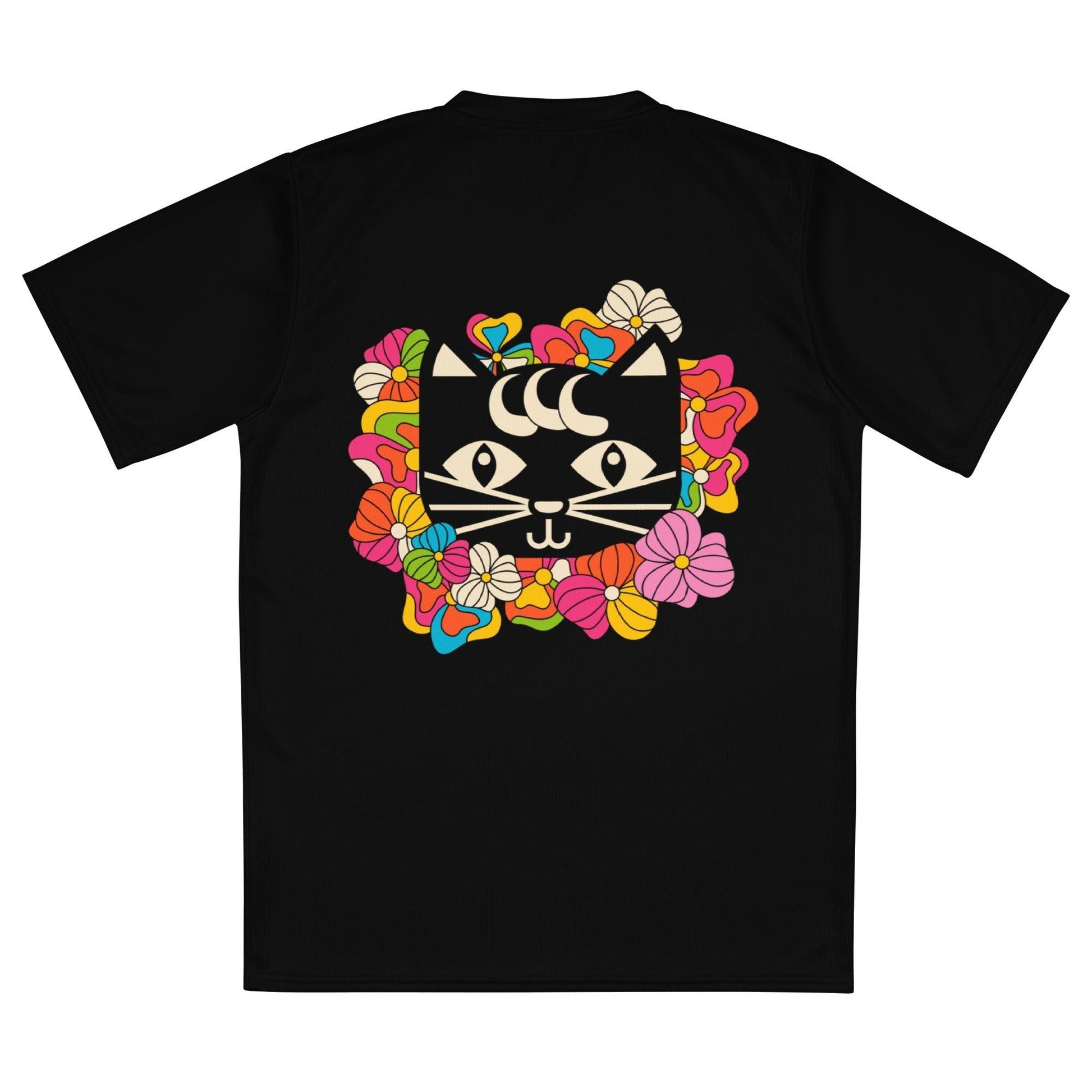 Sports Jersey - MAGICAT black (cat) - Black cats and flowers print