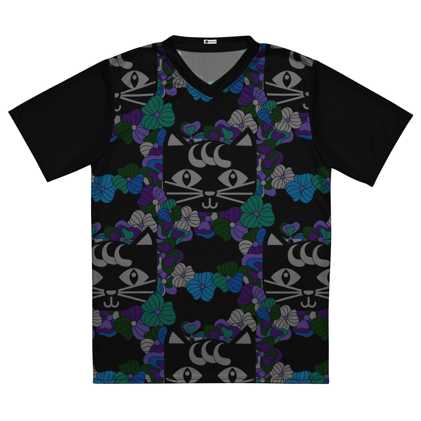 Sports Jersey - MAGICAT mystic - Black cats and flowers print 6XL