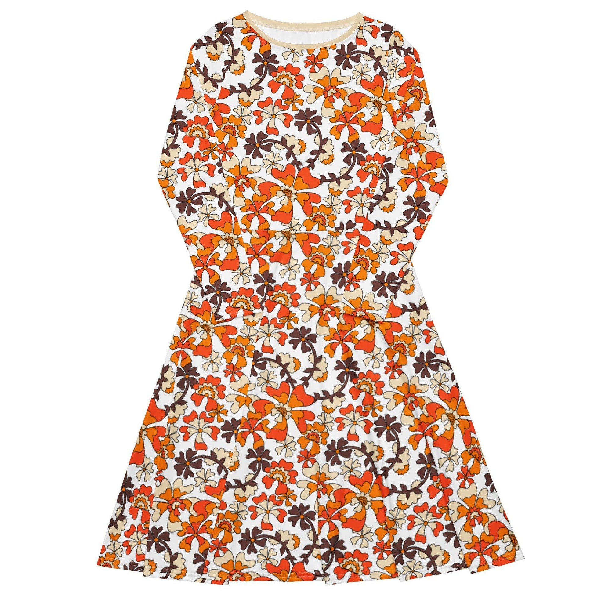 Midi Dress - MISS PENNY orange white