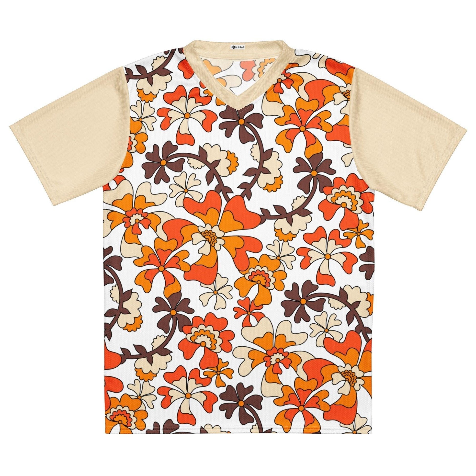 Sports Jersey - MISS PENNY orange white - Timeless floral print 6XL