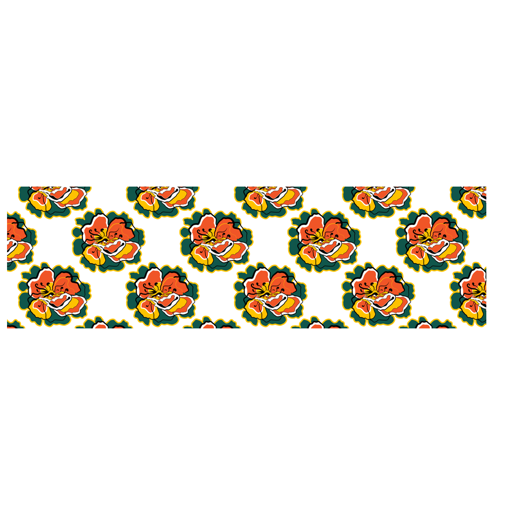 Scarf - POPPY PARADE retro white - Bold poppy print