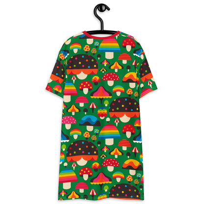 T-Shirt Dress - MUSHROOM MANIA green