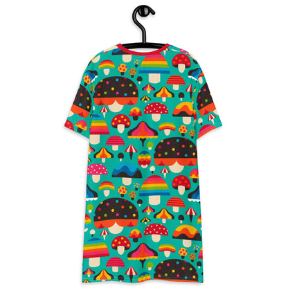 T-Shirt Dress - MUSHROOM MANIA mint