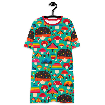 T-Shirt Dress - MUSHROOM MANIA mint