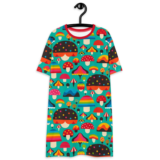 T-Shirt Dress - MUSHROOM MANIA mint
