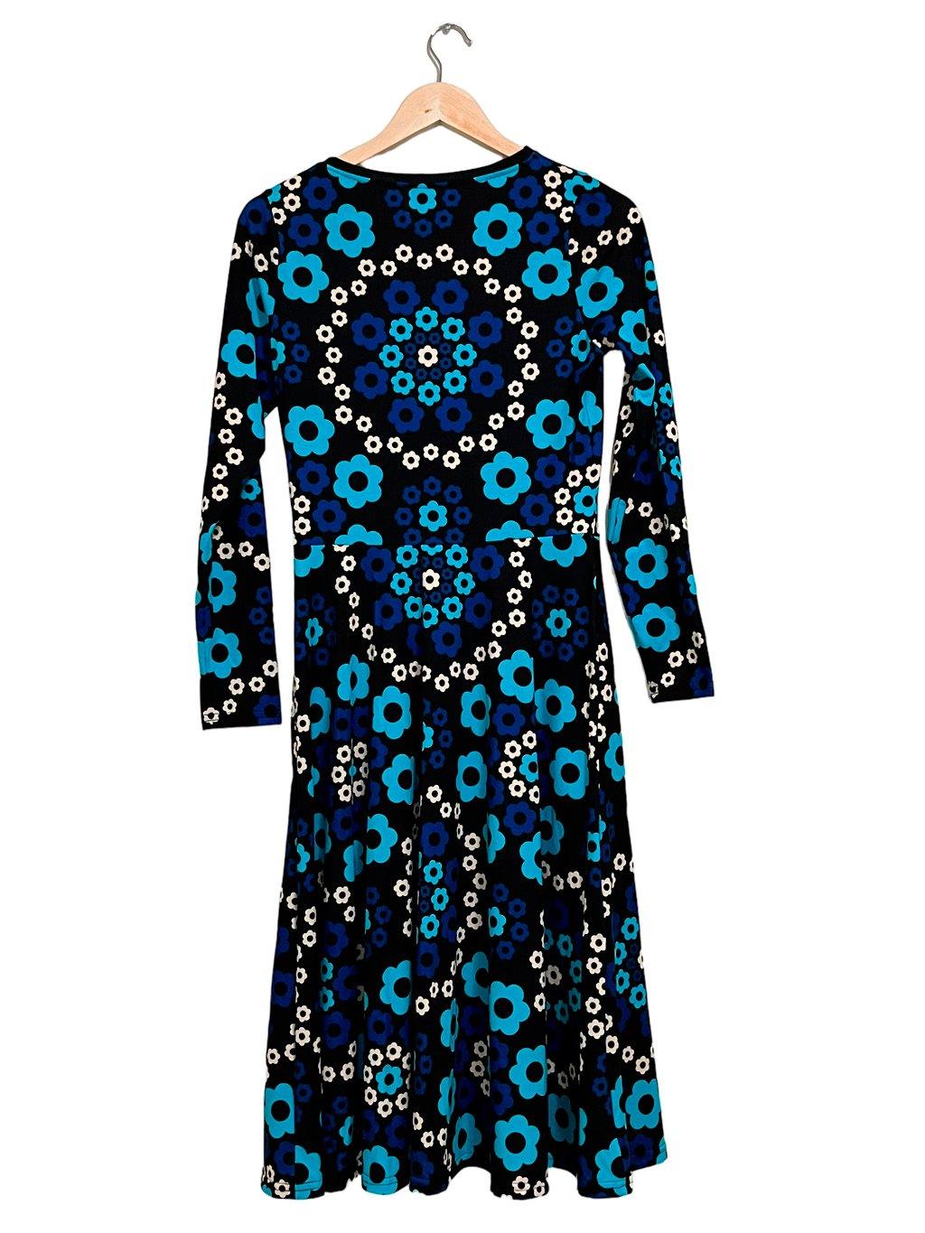 OUTLET - MIDIMEKKO - YESTERDAY blue - koko M - Graphic retro floral print