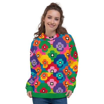 Hoodie - PANSY FAB color - Colorful pansy flower print 6XL