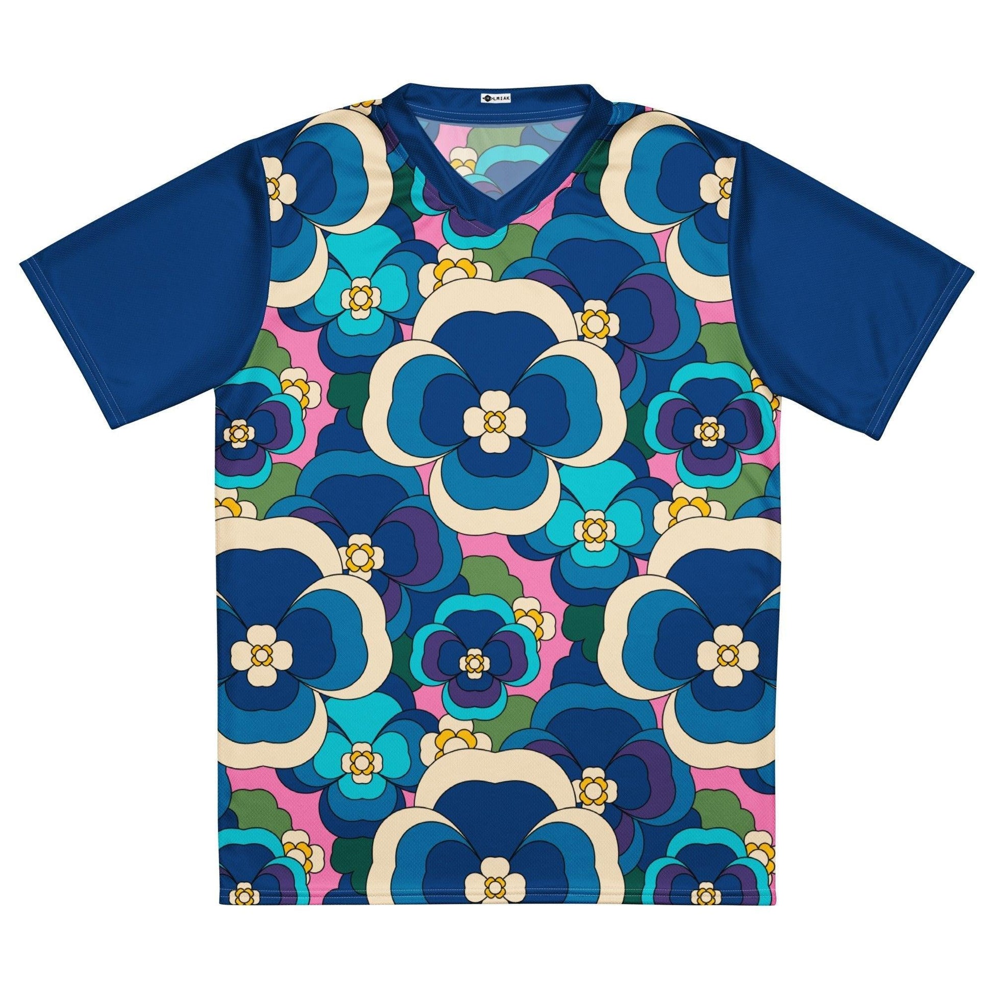 Sports Jersey - PANSY FANTASY blue pink - Retro pansy print 6XL