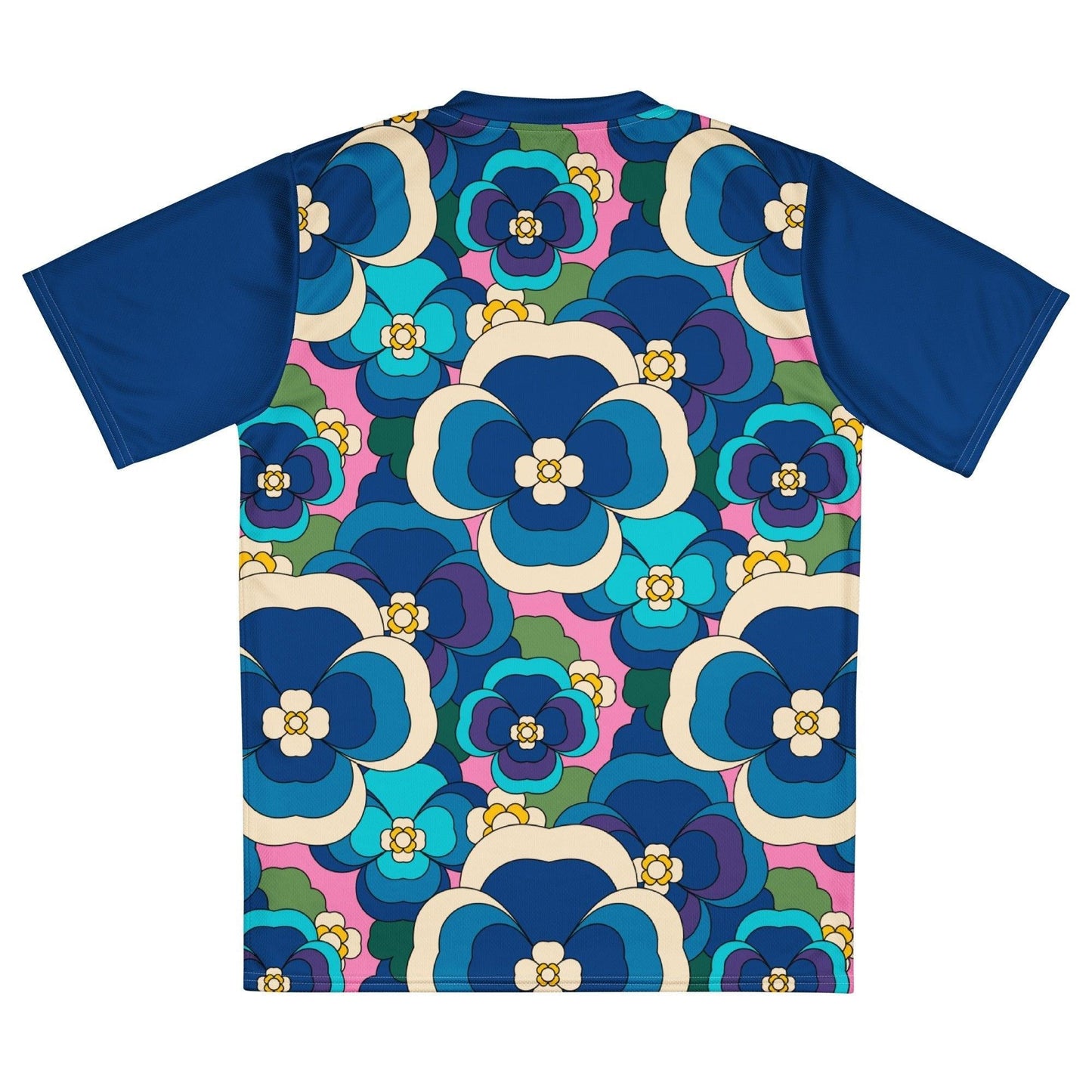 Sports Jersey - PANSY FANTASY blue pink - Retro pansy print