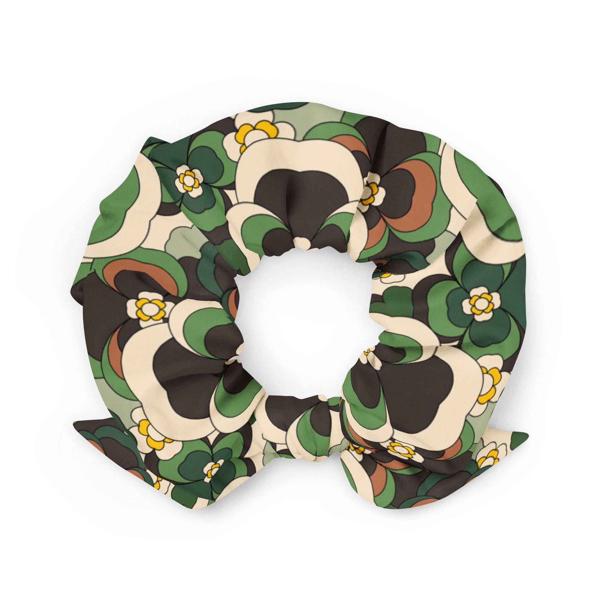 Scrunchie - PANSY FANTASY green