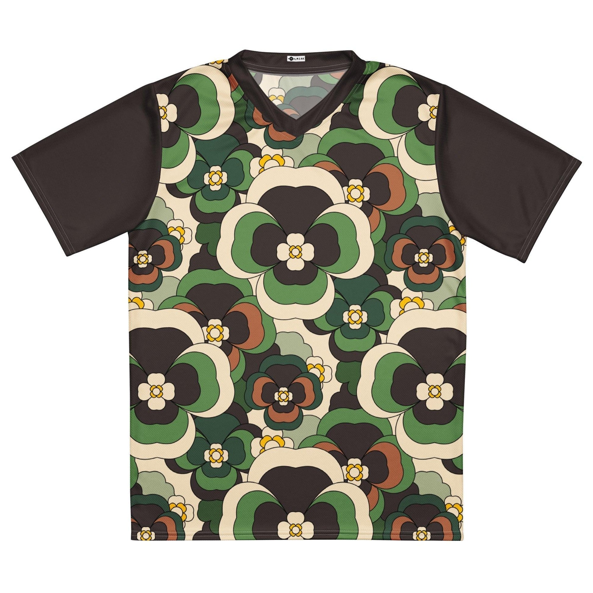 Sports Jersey - PANSY FANTASY green - Retro pansy print 6XL