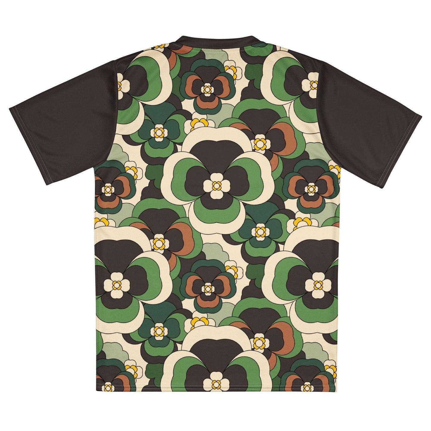 Sports Jersey - PANSY FANTASY green - Retro pansy print