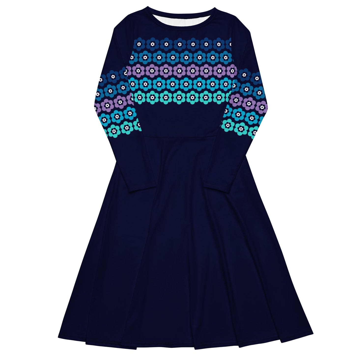 Midi Dress - PEACOCK BLOOM mystic blue