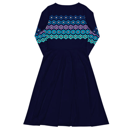 Midi Dress - PEACOCK BLOOM mystic blue