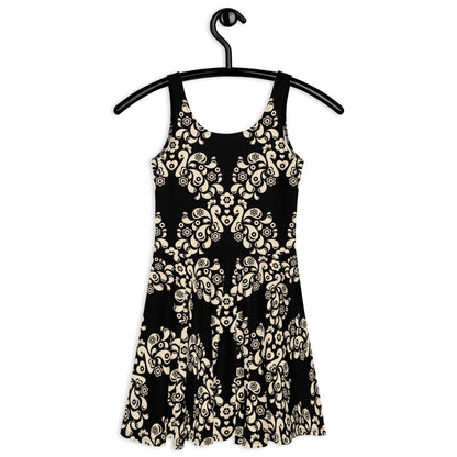 Skater Dress - PEACOCK LOVE black