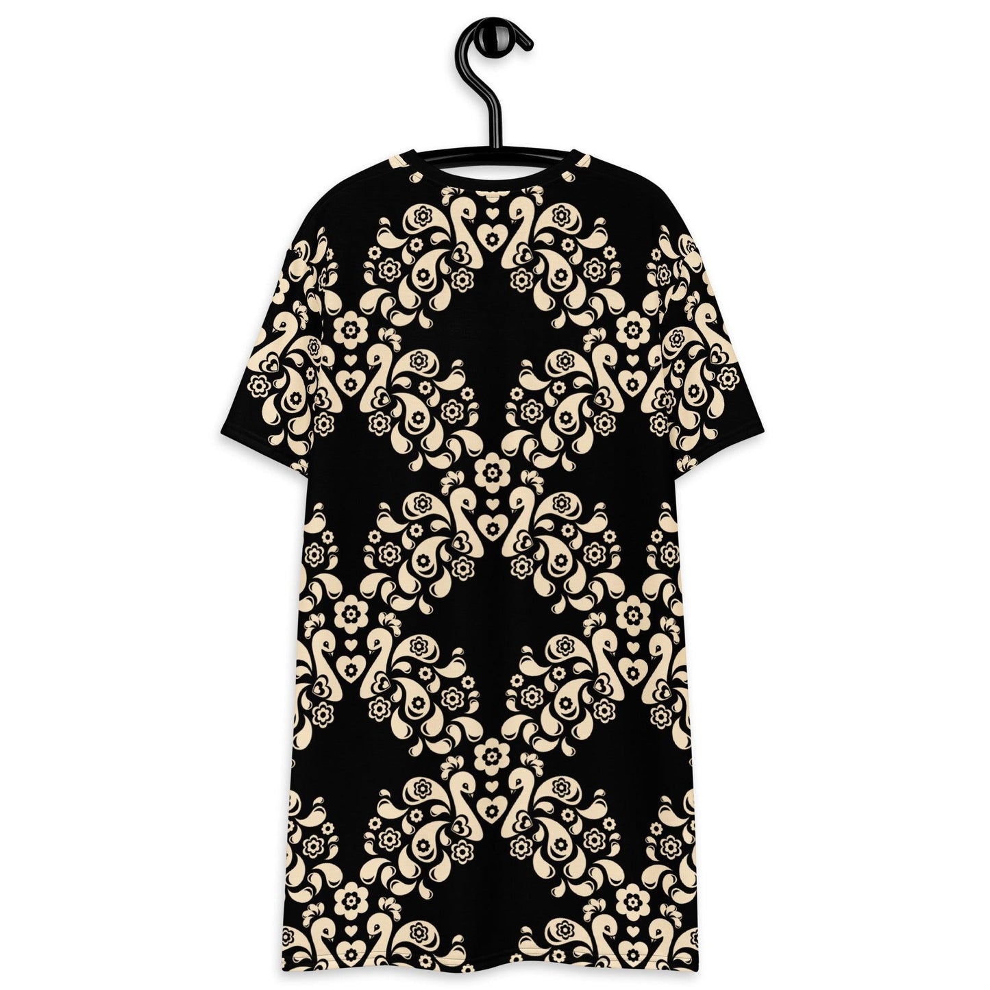 T-Shirt Dress - PEACOCK LOVE black