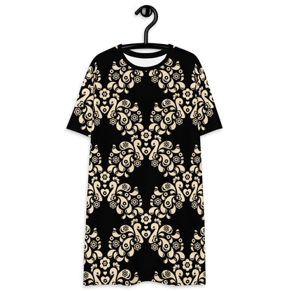 T-Shirt Dress - PEACOCK LOVE black