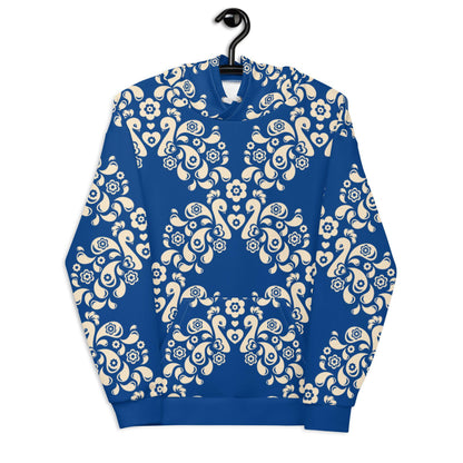 Hoodie - PEACOCK LOVE blue - Glorious peacock print 6XL