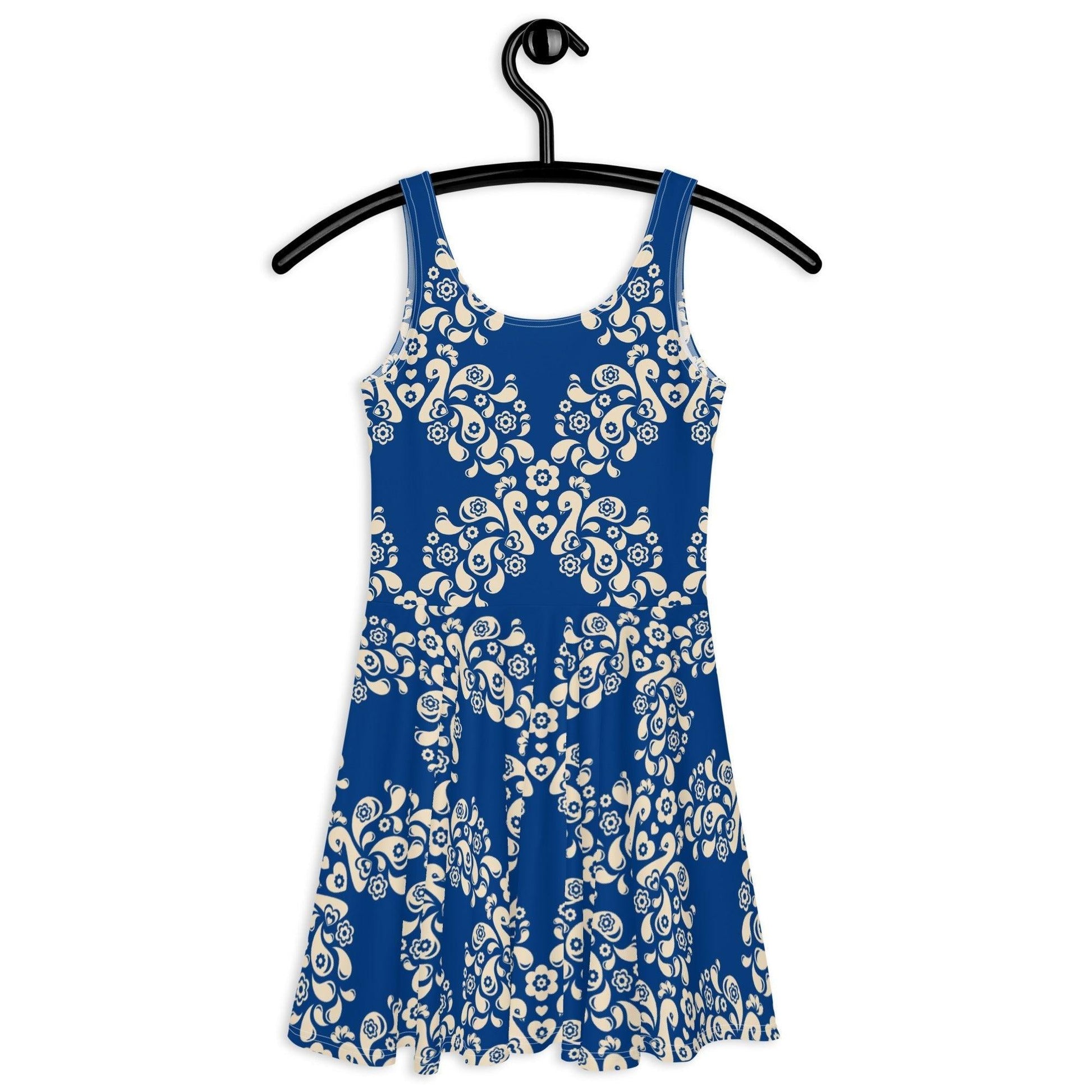 Skater Dress - PEACOCK LOVE blue