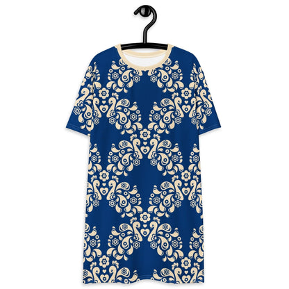 T-Shirt Dress - PEACOCK LOVE blue