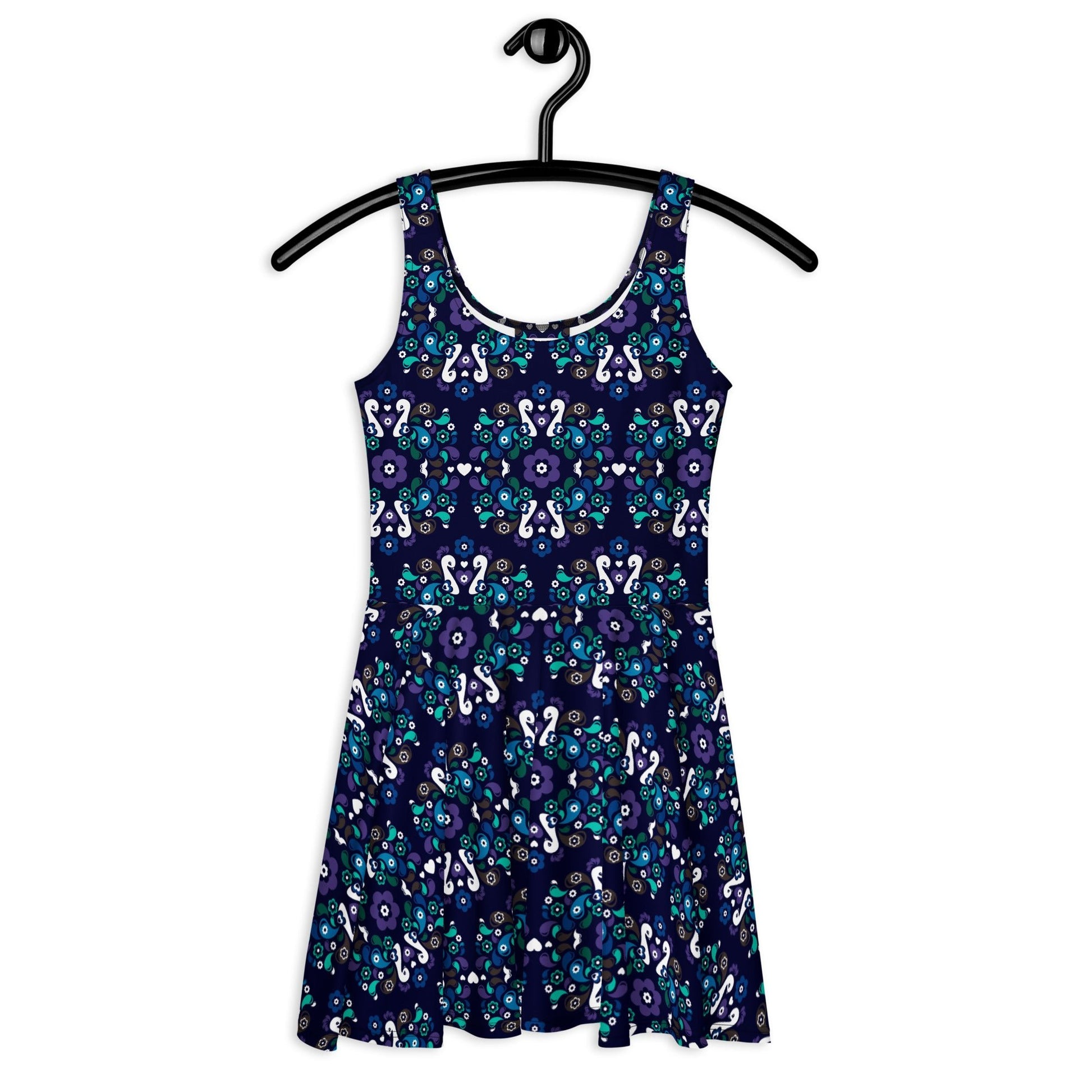Skater Dress - PEACOCK LOVE mystic blue