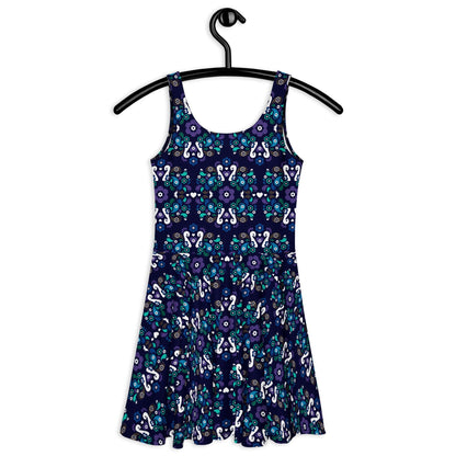 Skater Dress - PEACOCK LOVE mystic blue