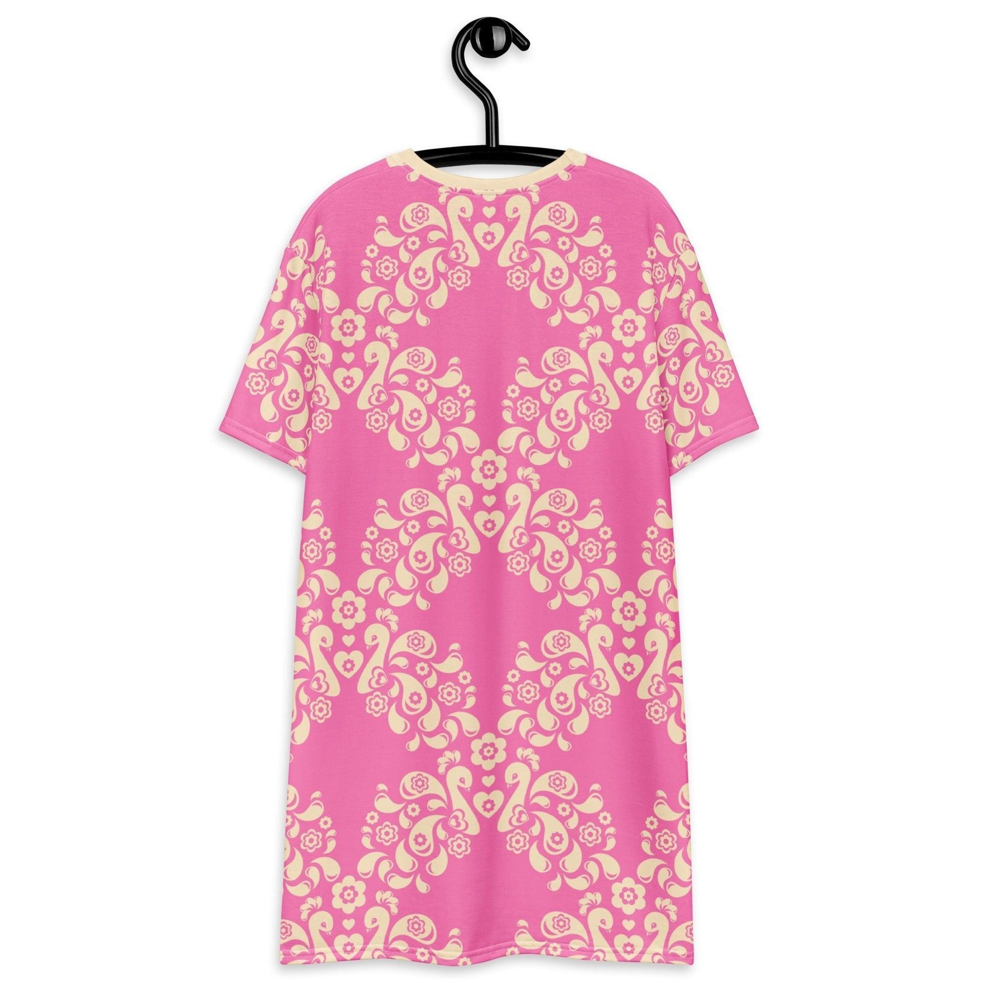 T-Shirt Dress - PEACOCK LOVE pink