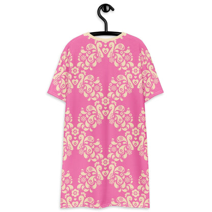 T-Shirt Dress - PEACOCK LOVE pink