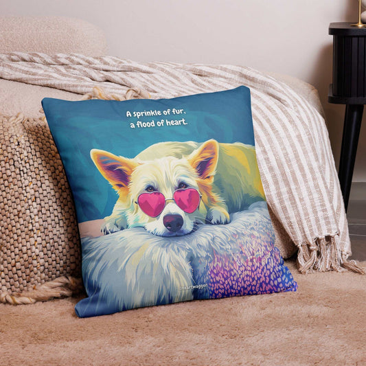 Pillow Case - A sprinkle of fur, a flood of heart 22″×22″