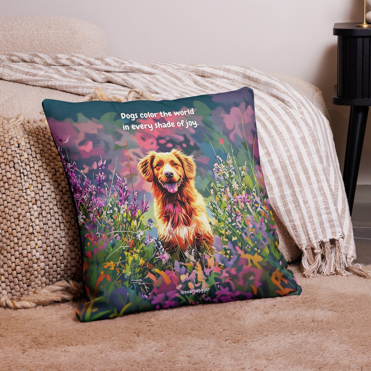 Pillow Case - Dogs color the world in every shade of joy 22″×22″