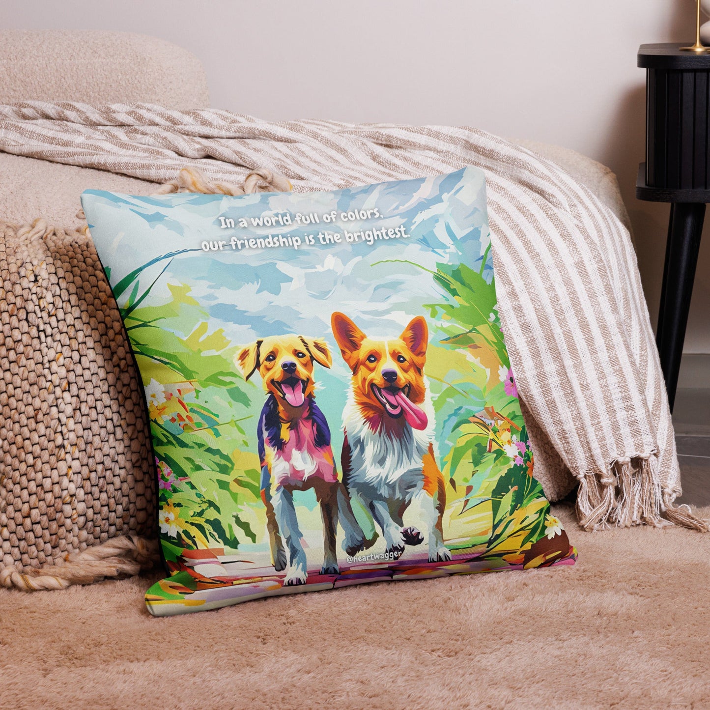 Pillow Case - In a world full of colors, our friendship is the brightest 22″×22″