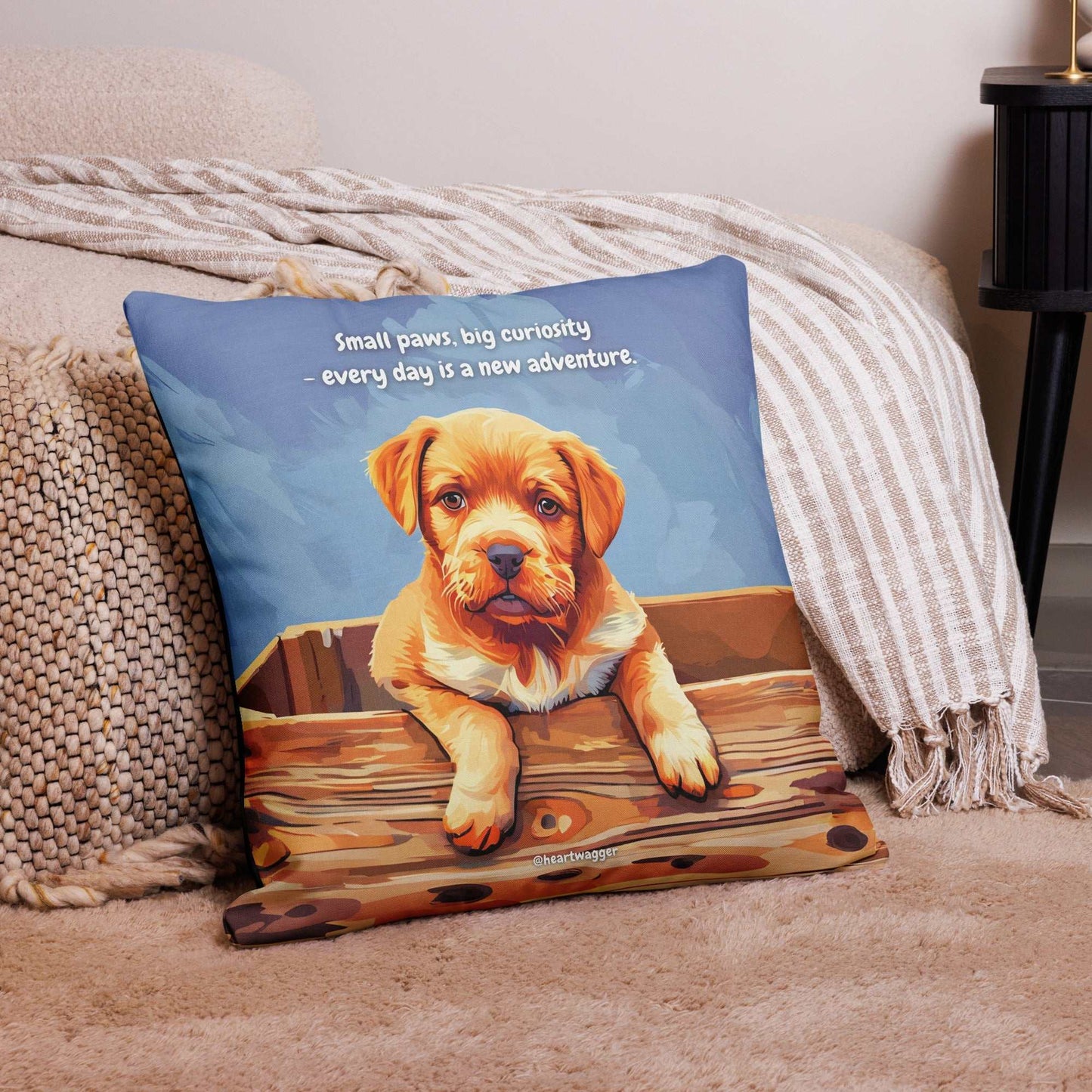 Pillow Case - Small paws, big curiosity - every day is a new adventure 22″×22″
