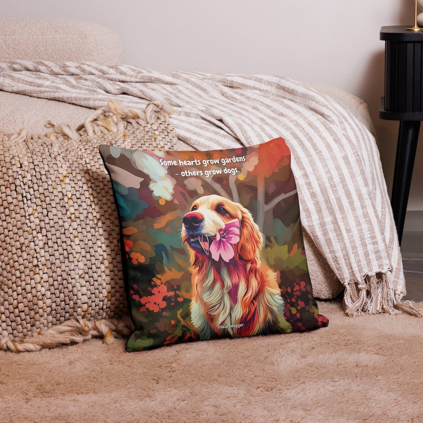 Pillow Case - Some hearts grow gardens - others grow dogs 18″×18″