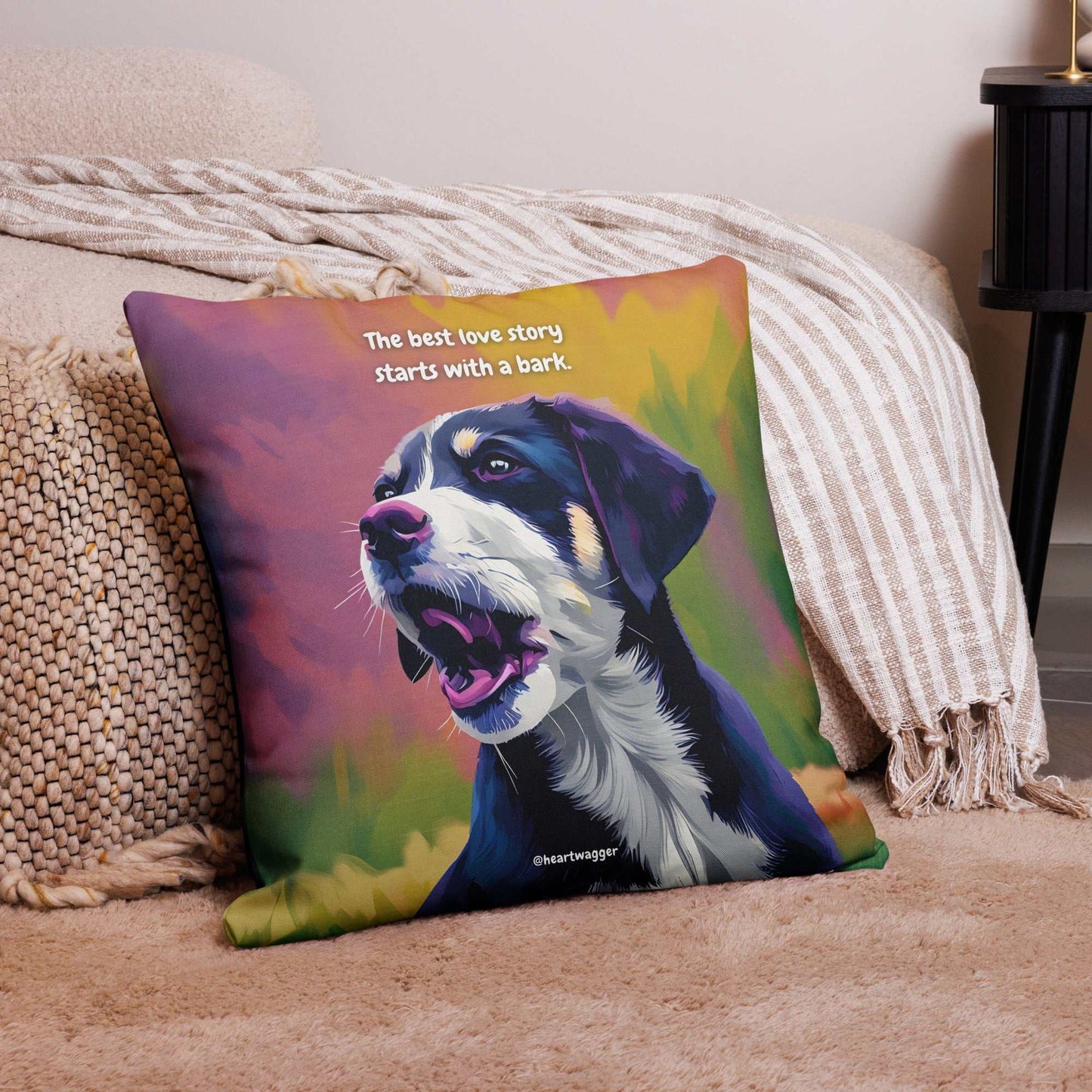 Pillow Case - The best love story starts with a bark 22″×22″