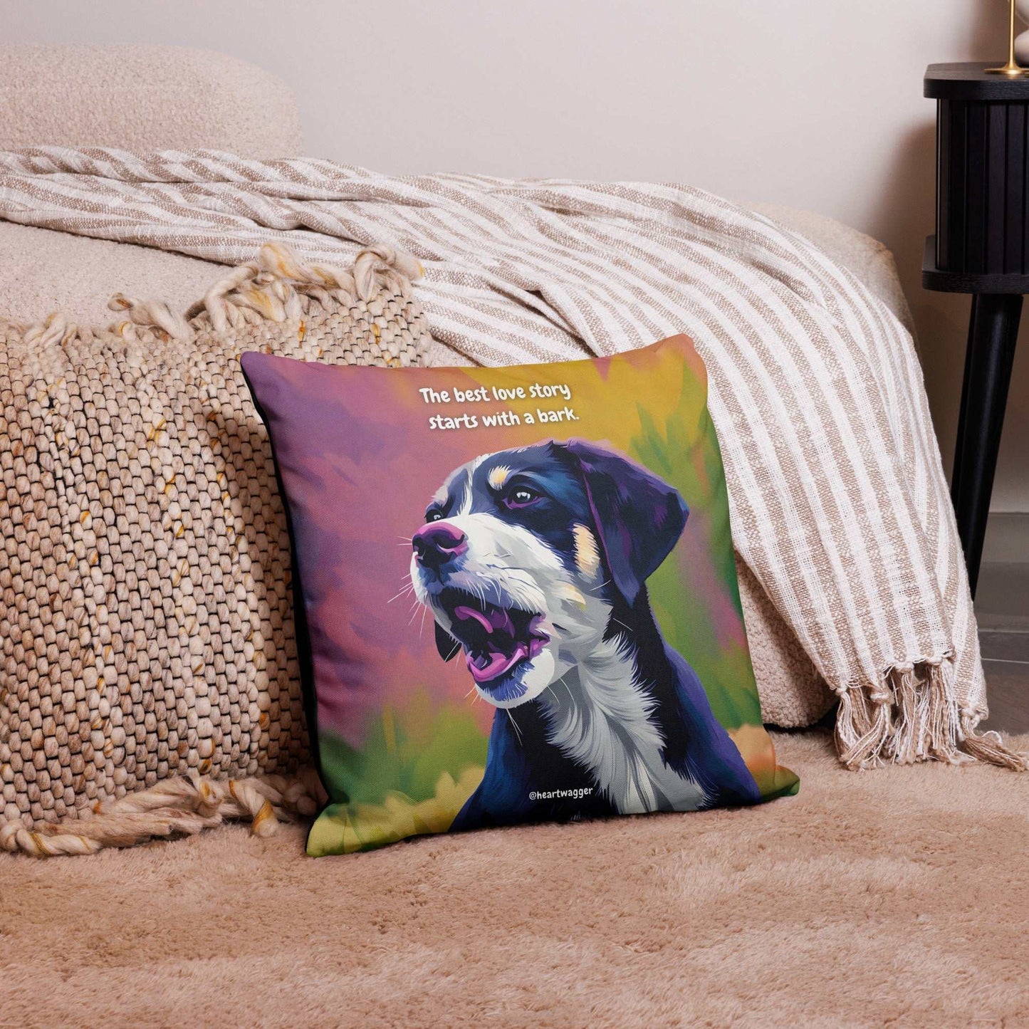 Pillow Case - The best love story starts with a bark 18″×18″