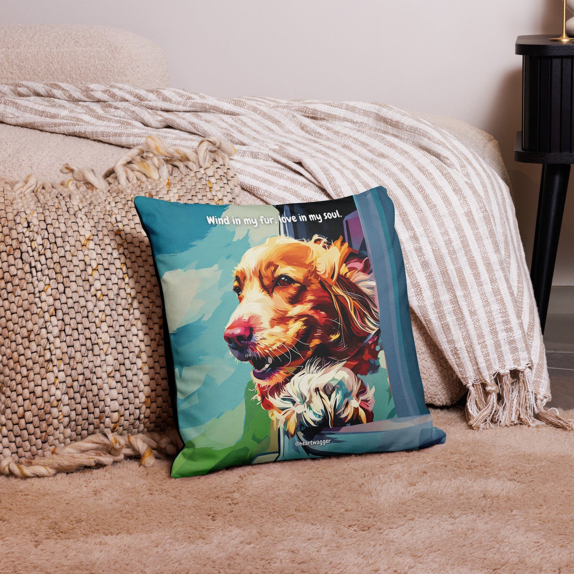 Pillow Case - Wind in my fur, love in my soul 18″×18″