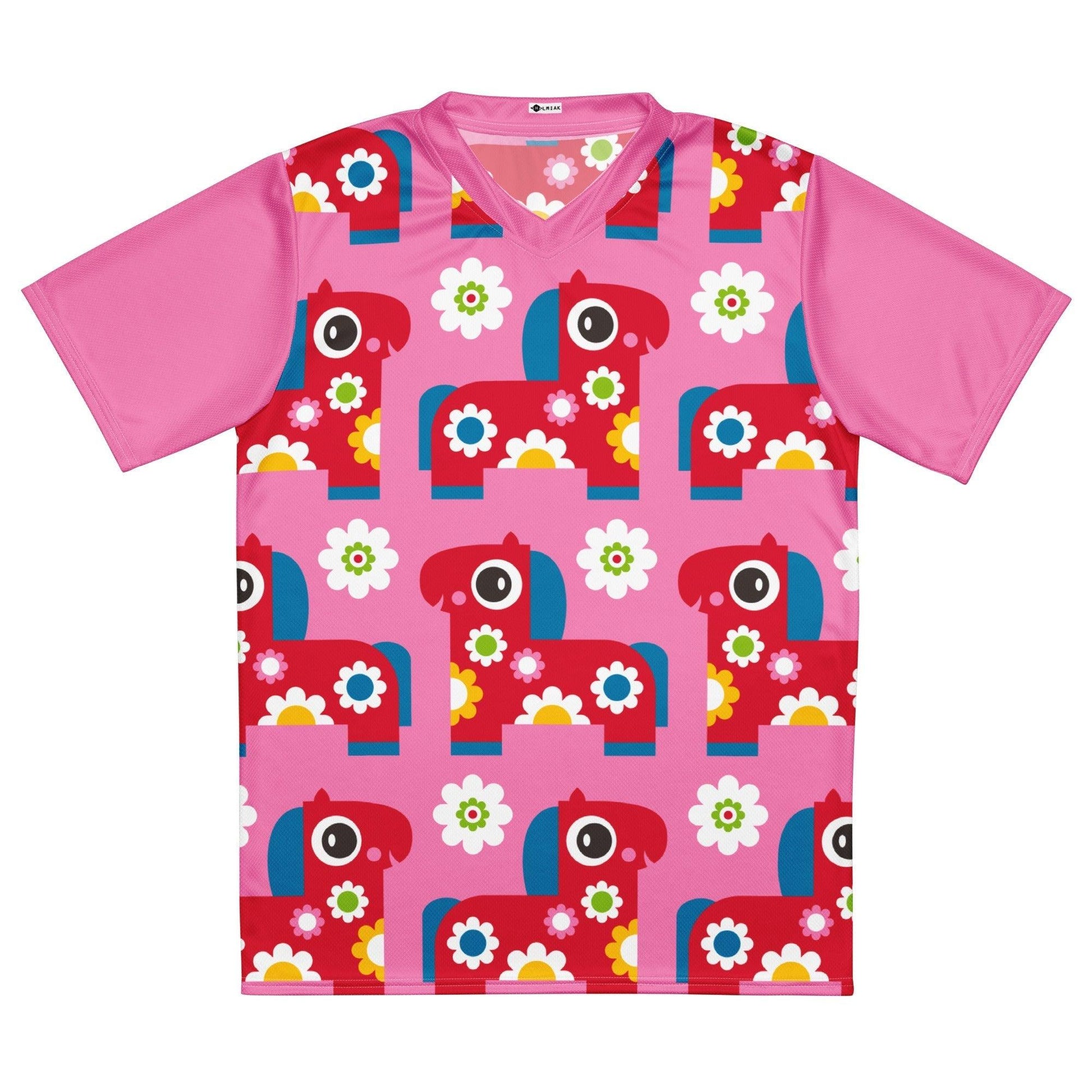 Sports Jersey - PONY BLOOM pink - Happy ponies and flowers print 6XL