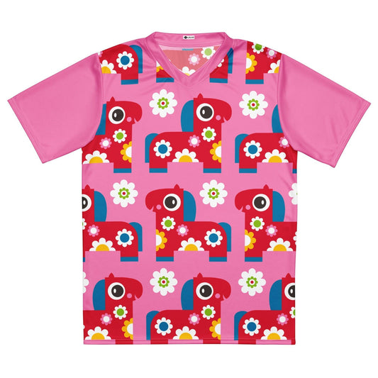 Sports Jersey - PONY BLOOM pink - Happy ponies and flowers print 6XL