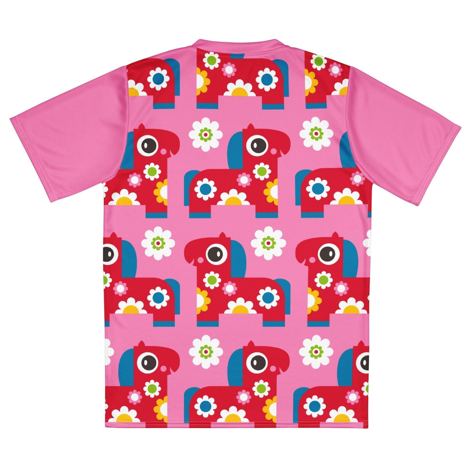 Sports Jersey - PONY BLOOM pink - Happy ponies and flowers print